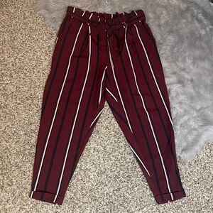 Rue 21 Rue+ Burgundy Striped Pants